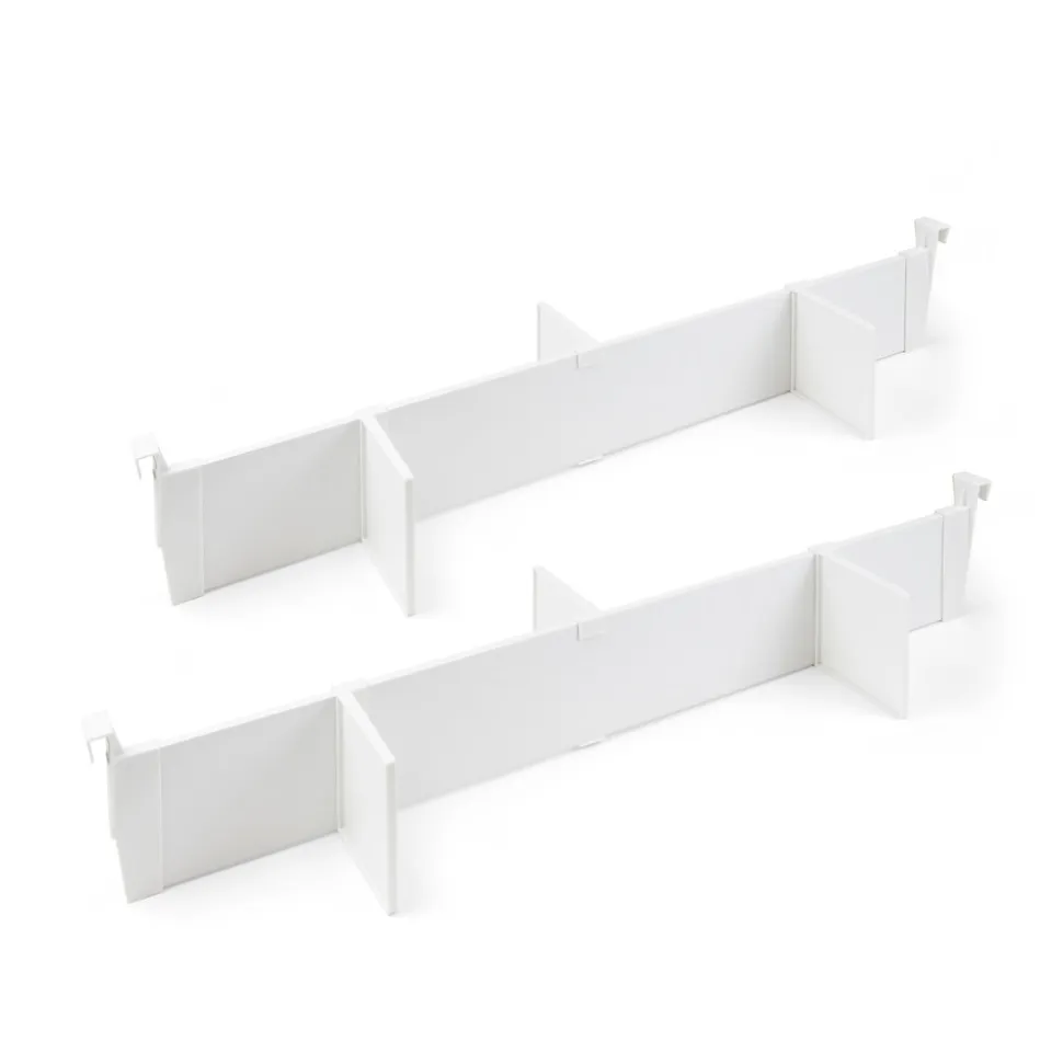 Emuca Lot de séparateurs pour l'intérieur des tiroirs Vertex-Concept, 900, Peint en blanc, Aluminium et Plastique.