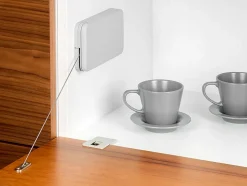 Emuca Mécanisme de porte relevable Miniwinch avec couvercle, 14kg, Acier et Plastique, Gris