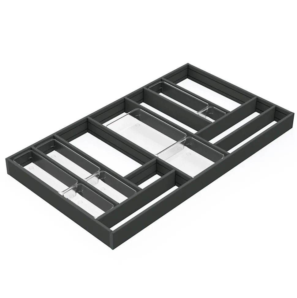 Emuca Organisateur de tiroirs Alumount 900x500, Aluminium, Gris antracite