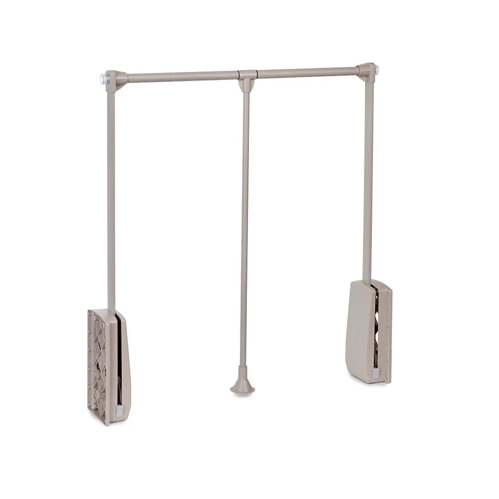Emuca Penderie rabattable pour armoire Hang, 450 - 600, Peint gris pierre, Acier et Plastique.