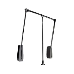 Emuca Penderie rabattable pour armoire Hang mural, 600-830mm, Acier et Plastique, Peint en noir