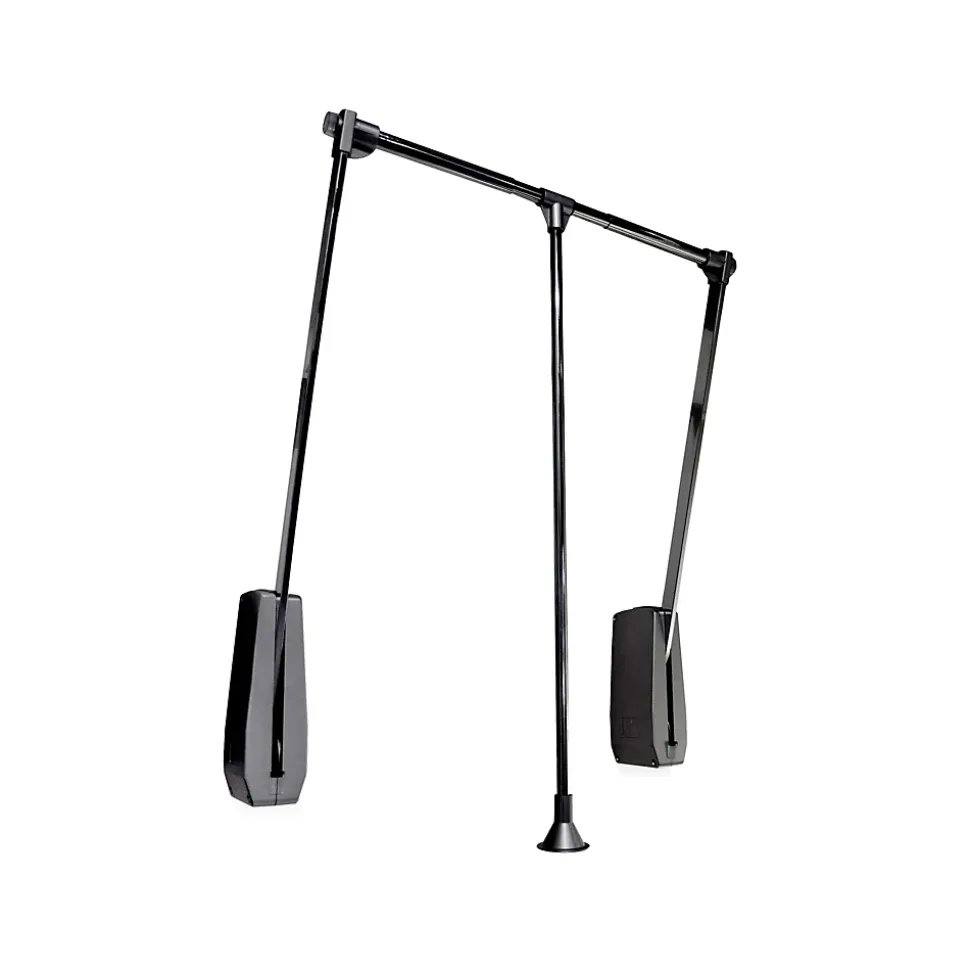 Emuca Penderie rabattable pour armoire Hang mural, 600-830mm, Acier et Plastique, Peint en noir
