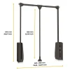 Emuca Penderie rabattable pour armoire Hang, 600 - 830, Peint en moka, Acier et Plastique.