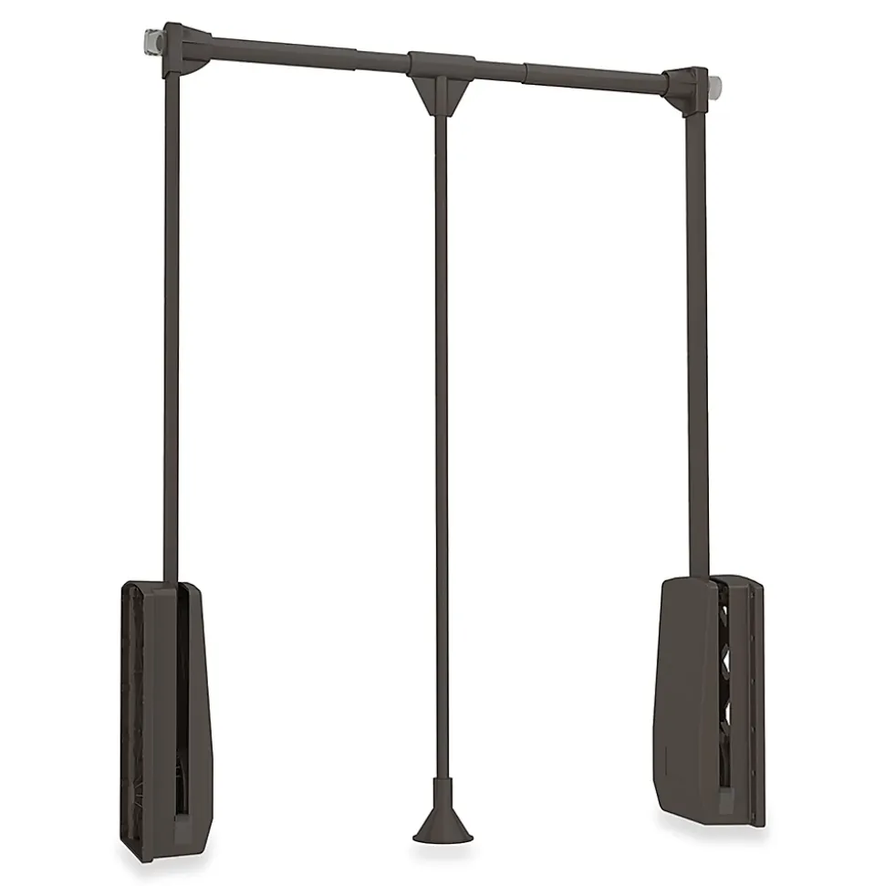 Emuca Penderie rabattable pour armoire Hang, 600 - 830, Peint en moka, Acier et Plastique.