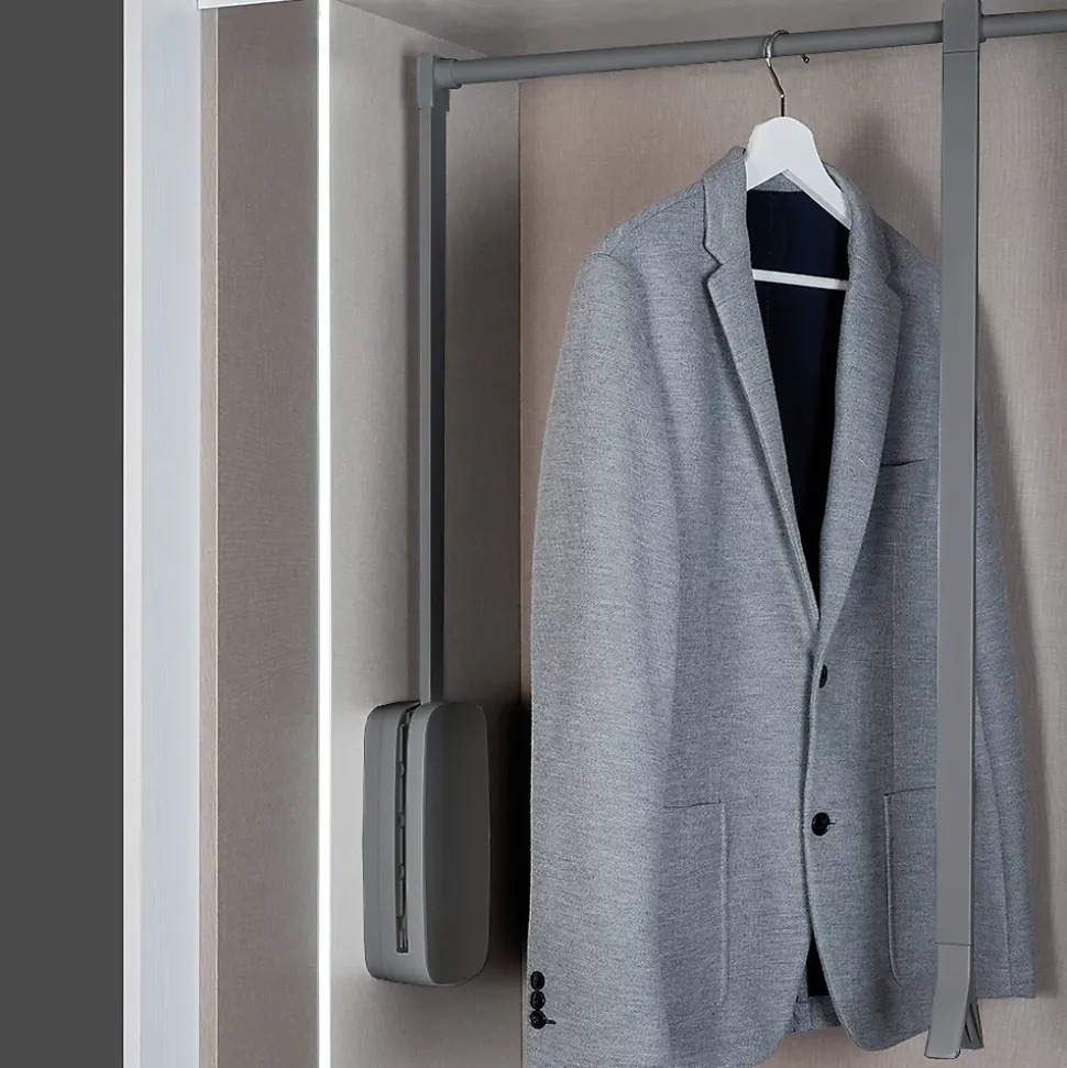 Emuca Penderie rabattable pour armoire Sling, 450 - 600, Titane , Acier et Plastique.