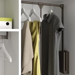 Emuca Penderie rabattable pour armoire Hang, 450 - 600, Peint en moka, Acier et Plastique.