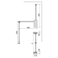Emuca Penderie rabattable pour armoire Sway, 600 - 830mm, Acier, Aluminium et Plastique, Peint en titane