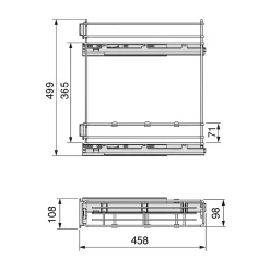 Emuca porte-bouteilles latéral extractible TitaneMax, avec fermeture amortie, module 150mm, acier, gris anthracite