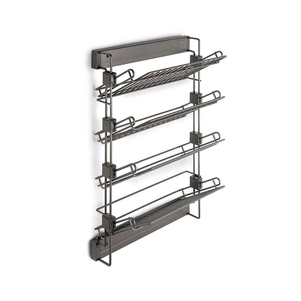 Emuca Porte-chaussures latéral coulissant pour placards et dressing Quartz, Gauche, Acier, Titane