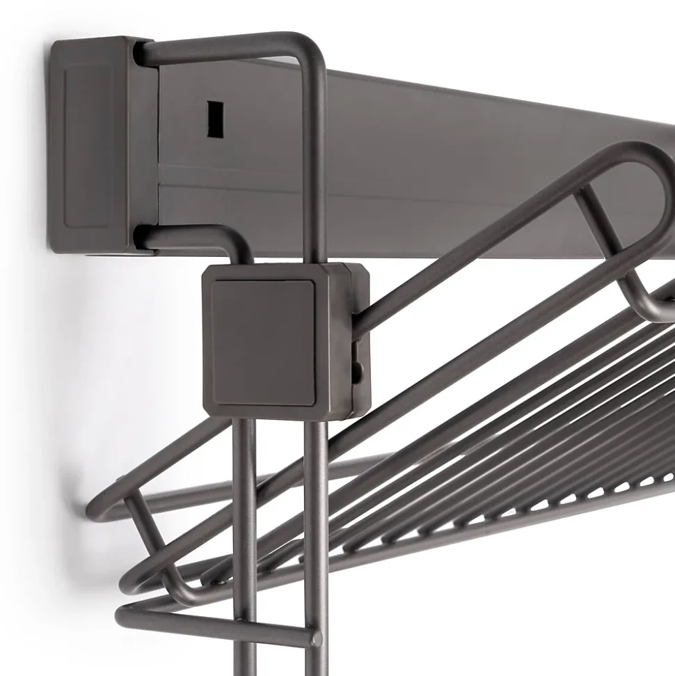 Emuca Porte-chaussures latéral coulissant pour placards et dressing Quartz, Gauche, Acier, Titane