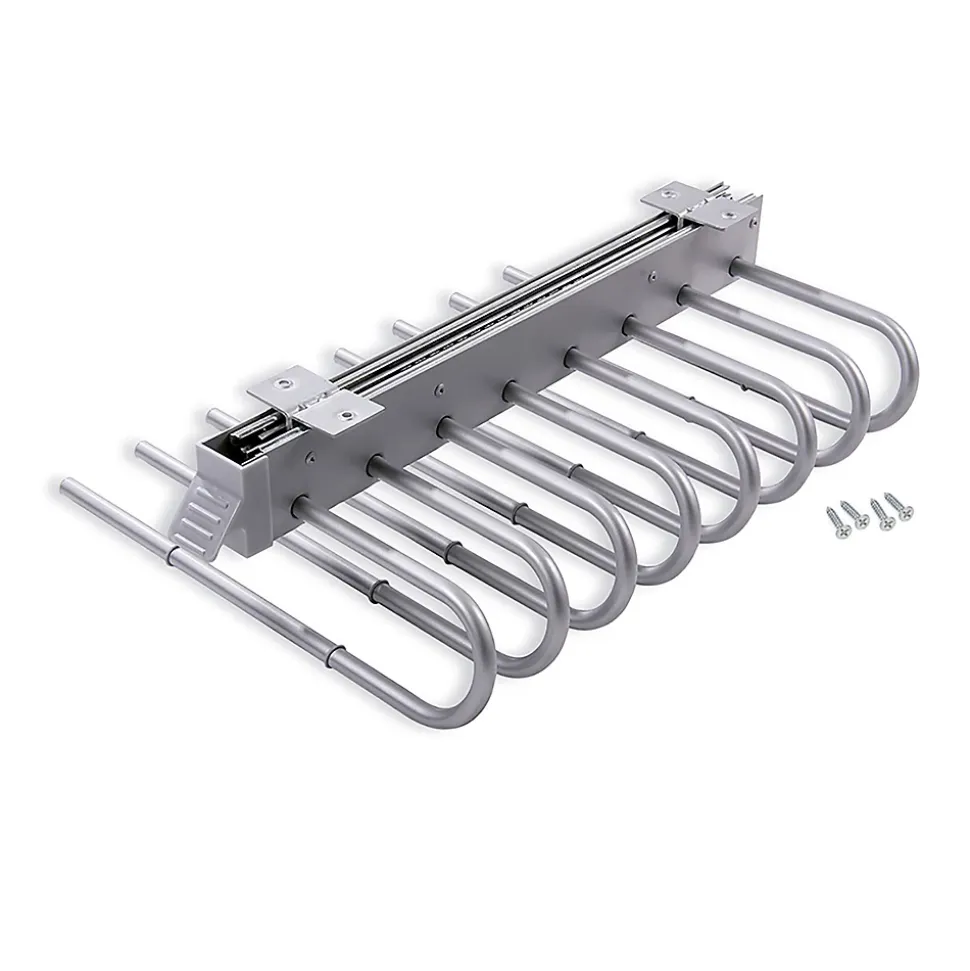 Emuca Porte-pantalons extractible, Droite, Peint en aluminium, Acier et Plastique.