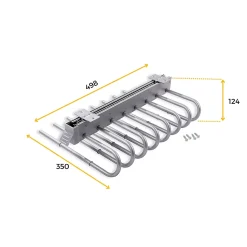 Emuca Porte-pantalons extractible, Droite, Peint en aluminium, Acier et Plastique.