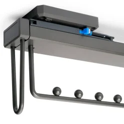 Emuca Porte-vêtements extractible Quartz pour armoire, Plastique et Aluminium, Titane