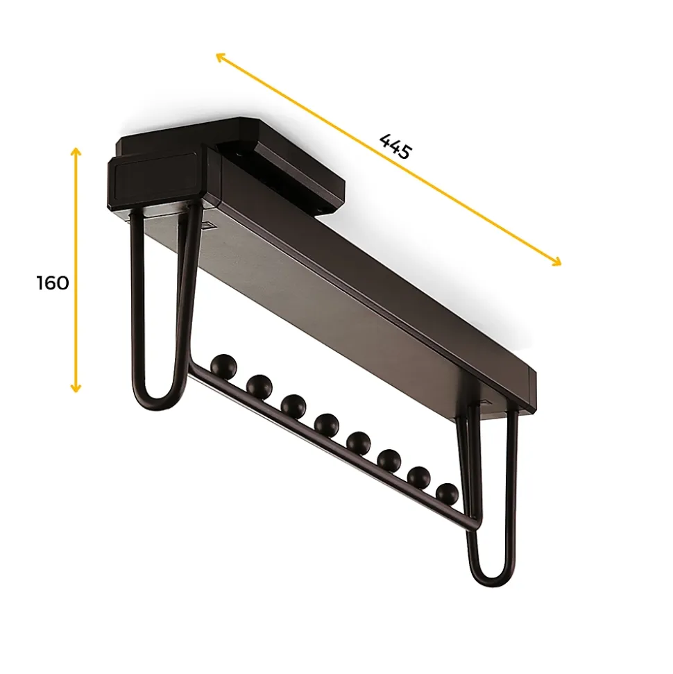 Emuca Porte-vêtements extractible Moka pour armoire, Plastique et Aluminium, Peint en moka