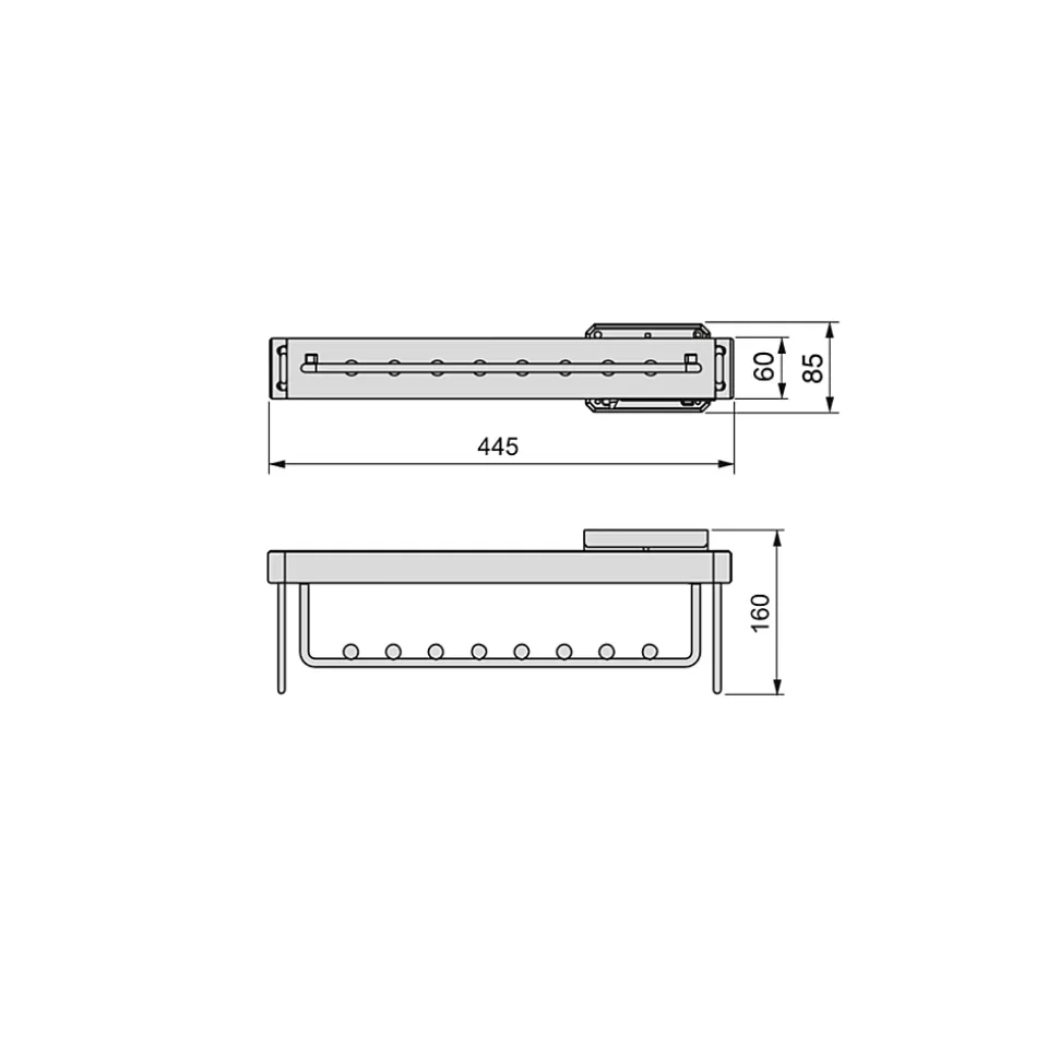Emuca Porte-vêtements extractible Moka pour armoire, Plastique et Aluminium, Peint en moka