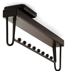 Emuca Porte-vêtements extractible Moka pour armoire, Plastique et Aluminium, Peint en moka