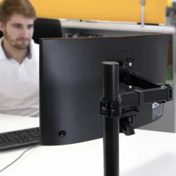 Emuca Support ecran inclinable et rotatif 360 acier noir