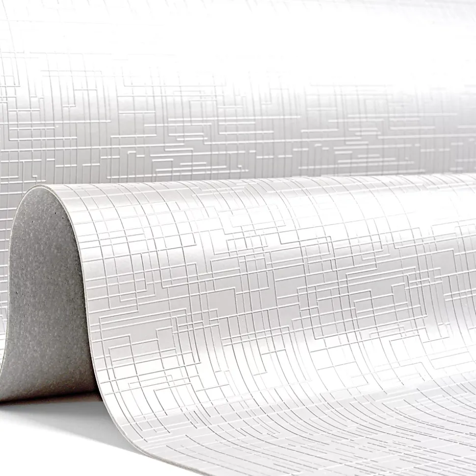 Emuca Tapis antidérapant pour tiroirs, Net, longueur 20m x 480mm, Plastique, Blanc