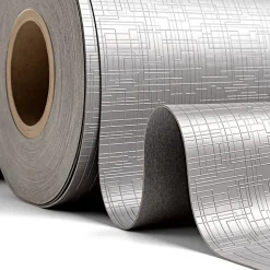 Emuca Tapis antidérapant pour tiroirs, Net, longueur 20m x 480mm, Plastique, Gris