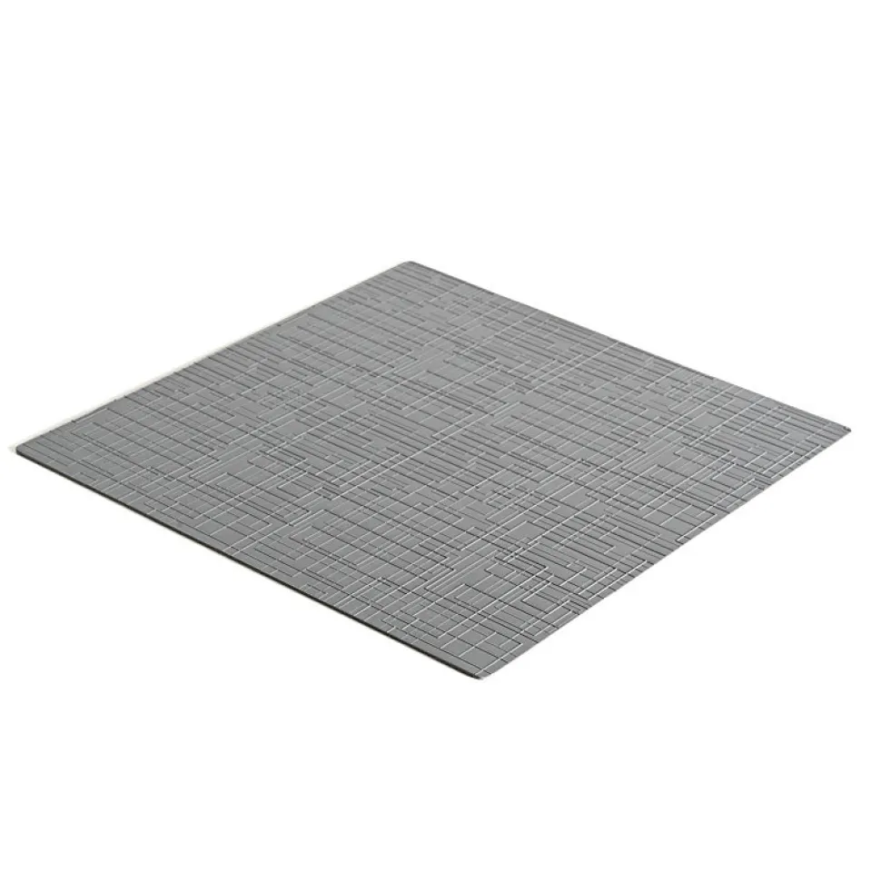Emuca Tapis antidérapant pour tiroirs, Net, longueur 20m x 480mm, Plastique, Gris