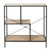 ENDIS - Etagère 3 Niveaux Aspect Bois et Métal Noir