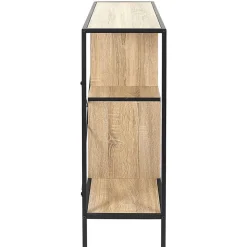 ENDIS - Etagère 3 Niveaux Aspect Bois et Métal Noir