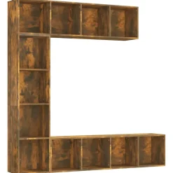 Ensemble bibliothèque/meuble TV 3 pcs Chêne fumé 180x30x180 cm vidaXL