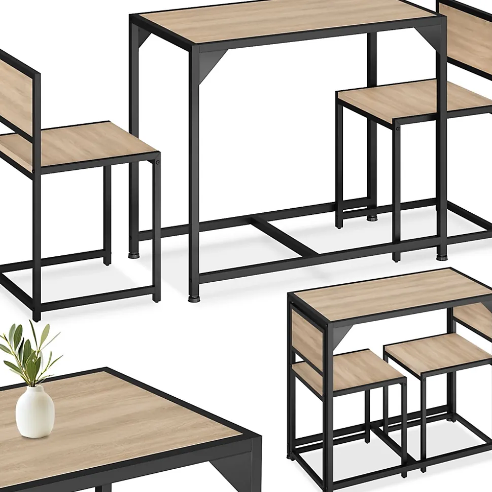 Ensemble chaises de salle à manger 3 pièces Bois et Acier Bois clair