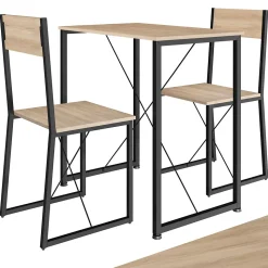 Ensemble chaises de salle à manger 3 pièces Bois et Acier Bois clair
