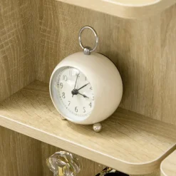 Ensemble coiffeuse tabouret design contemporain multi-rangement 4 tiroirs 4 étagères grand miroir aspect chêne clair blanc