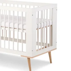 Ensemble Commode à Langer Et Lit Bébé Style Scandinave 120x60 Blanc