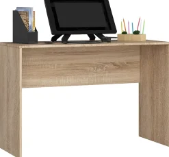 Ensemble d'angle AKORD bureau B17 avec commode Chêne Sonoma 120 cm 1 porte 1 tiroir façade Chêne Sonoma 6 étagères 120x126x79 cm