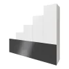 Ensemble d’armoires portes blanches et anthracite GoodHome Atomia H. 225 x L. 250 x P. 60 cm