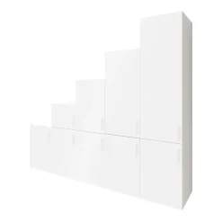 Ensemble d’armoires portes battantes sous pente et/ou comble blanches GoodHome Atomia H. 225 x L. 250 x P. 60 cm