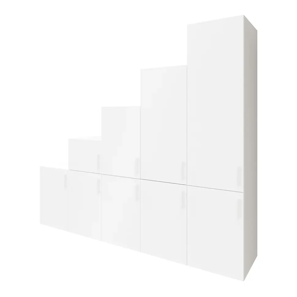Ensemble d’armoires portes battantes sous pente et/ou comble blanches GoodHome Atomia H. 225 x L. 250 x P. 60 cm
