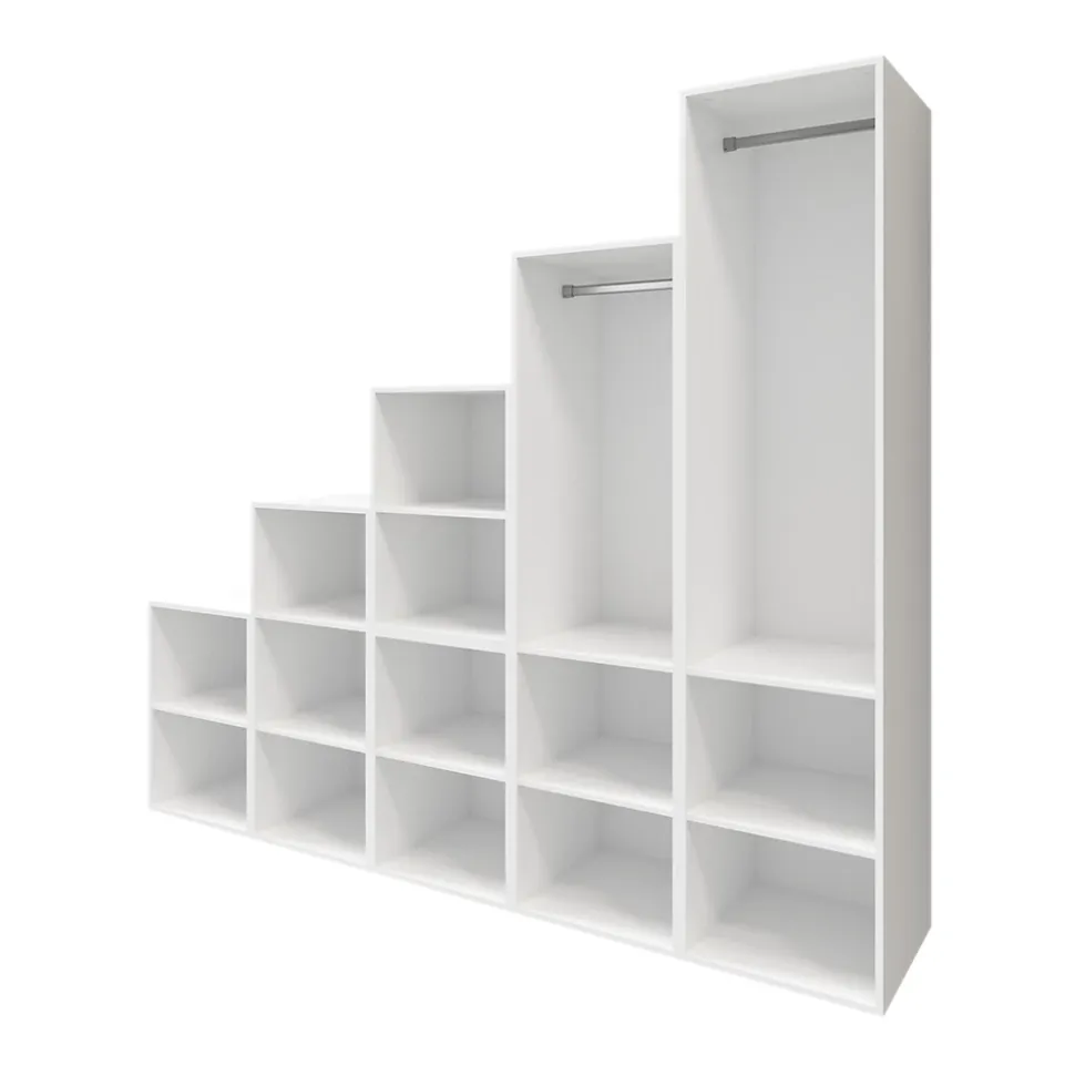 Ensemble d’armoires portes battantes sous pente et/ou comble blanches GoodHome Atomia H. 225 x L. 250 x P. 60 cm