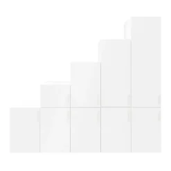 Ensemble d’armoires portes battantes sous pente et/ou comble blanches GoodHome Atomia H. 225 x L. 250 x P. 60 cm