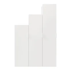 Ensemble d’armoires portes battantes sous pente et/ou comble blanches avec étagère à chaussures GoodHome Atomia H. 225 x L. 150 x P. 60 cm