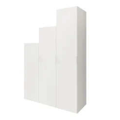 Ensemble d’armoires portes battantes sous pente et/ou comble blanches avec étagère à chaussures GoodHome Atomia H. 225 x L. 150 x P. 60 cm