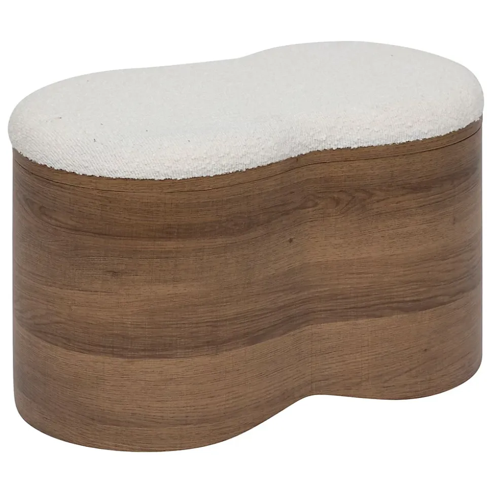 Ensemble de 2 bancs coffres effet bois et bouclette LOE