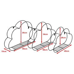 Ensemble de 3 Etagères Toender pour enfant en forme de nuage noir en.casa
