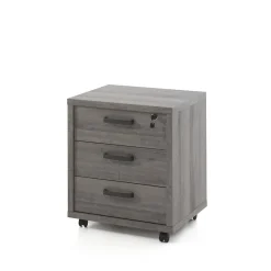 Ensemble de 8 meubles de bureau professionnel coloris gris effet bois collection SOON