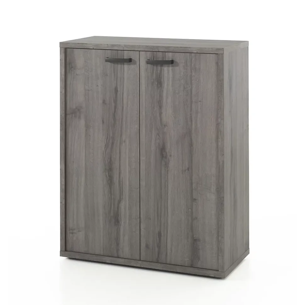 Ensemble de 8 meubles de bureau professionnel coloris gris effet bois collection SOON