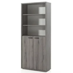 Ensemble de 8 meubles de bureau professionnel coloris gris effet bois collection SOON