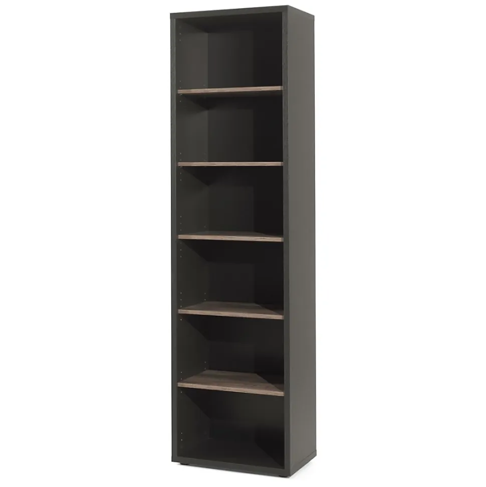Ensemble de 8 meubles de bureau professionnel coloris chene vieilli et noir collection SOON
