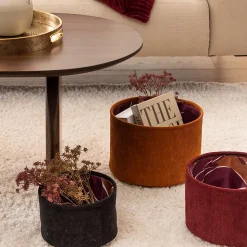 Ensemble de 3 paniers en velours AUTOMNE