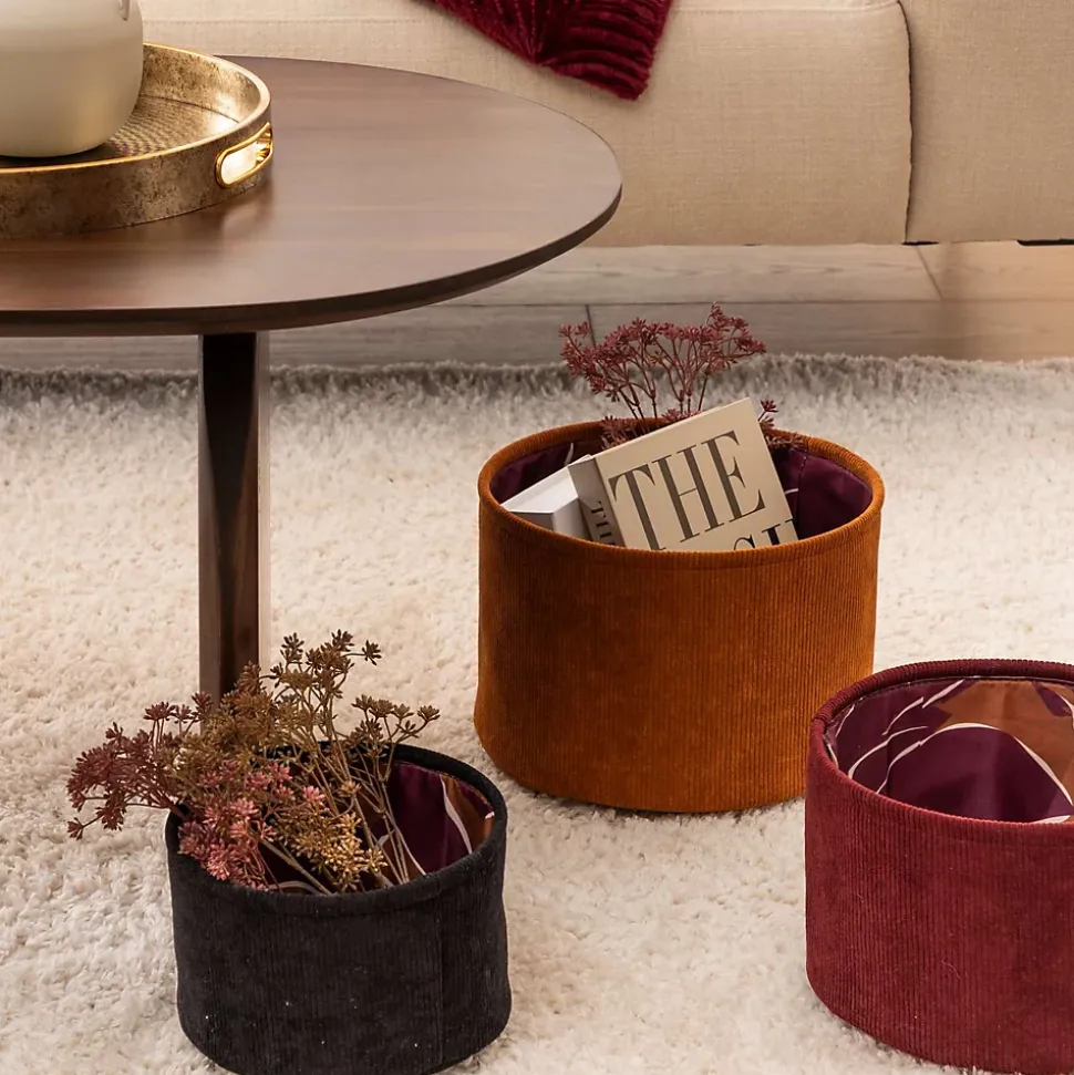 Ensemble de 3 paniers en velours AUTOMNE