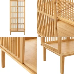 Ensemble de 1 portant Vemb et 2 étagères Trundholm bambou 185 x 240 x 45 cm naturel