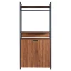 Ensemble de 2 portants à vêtements Larem armoire 2 tiroirs noir effet noyer en.casa