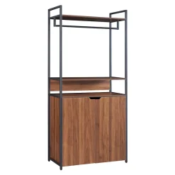 Ensemble de 3 portants à vêtements Larem armoire 2 tiroirs 6 compartiments noir effet noyer en.casa